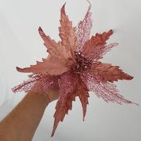 Flor Artificial Natal Rosa 34cm - 3