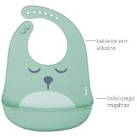Babador De Silicone Com Pega Migalhas - Buba Verde 12094