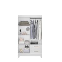 Guarda Roupa Solteiro 4 Portas 2 Gavetas Branco Chile - Moval