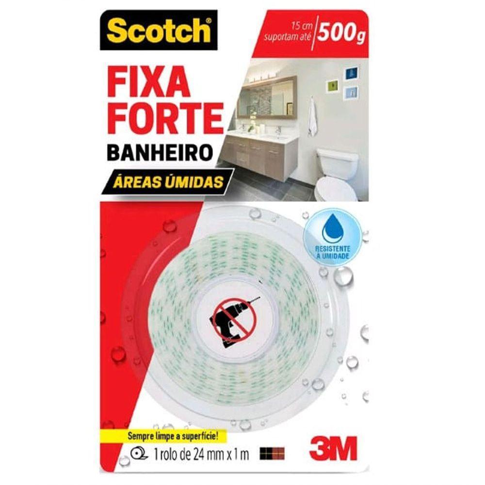 Fita Dupla Face De Espuma Fixa Forte áreas úmidas 24 Mm X 1,5 M - 500g - Scotch - 3m - 1