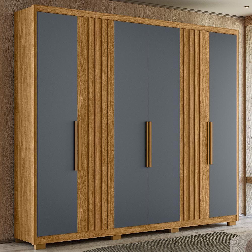 Guarda Roupa Casal 6 Portas 4 Gavetas Araguaia - Freijó - Cinza Freijó - Cinza - 2