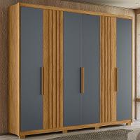 Guarda Roupa Casal 6 Portas 4 Gavetas Araguaia - Freijó - Cinza Freijó - Cinza - 2