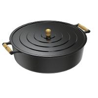 Panela Caçarola Ferro Fundido Alça Madeira Com Tampa 25l N50. - 1