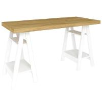 Mesa Escrivaninha 135cm Pés Cavalete Darte A06 Olmo-branco - Mpozenato