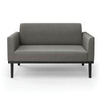 Sofá Namoradeira Base De Madeira Fixa Preto Marisa Suede D03 - D'Rossi Grafite - 2