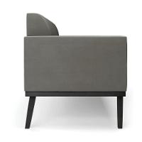 Sofá Namoradeira Base De Madeira Fixa Preto Marisa Suede D03 - D'Rossi Grafite