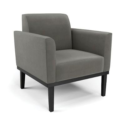 Poltrona Base De Madeira Fixa Preto Marisa Suede - D'Rossi Grafite