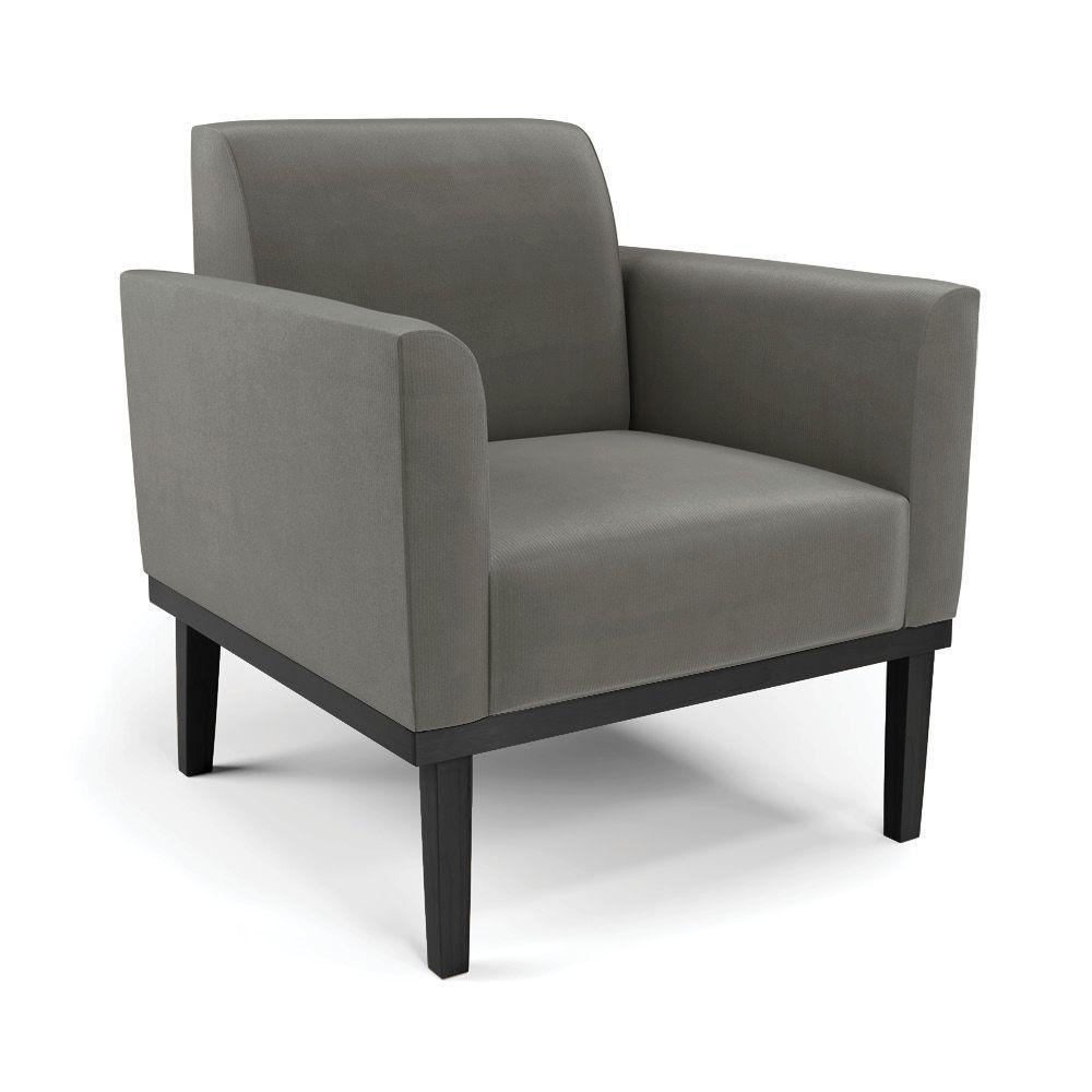 Sofá Namoradeira Com Poltrona Base De Madeira Fixa Preto Marisa Suede Grafite D03 - D'Rossi - 7