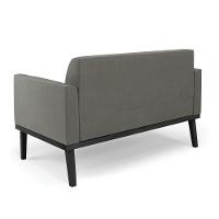 Sofá Namoradeira Com Poltrona Base De Madeira Fixa Preto Marisa Suede Grafite D03 - D'Rossi - 5