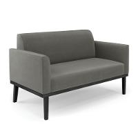 Sofá Namoradeira Com Poltrona Base De Madeira Fixa Preto Marisa Suede Grafite D03 - D'Rossi - 9