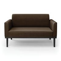 Sofá Namoradeira Base De Madeira Fixa Preto Marisa Suede D03 - D'Rossi Marrom - 6