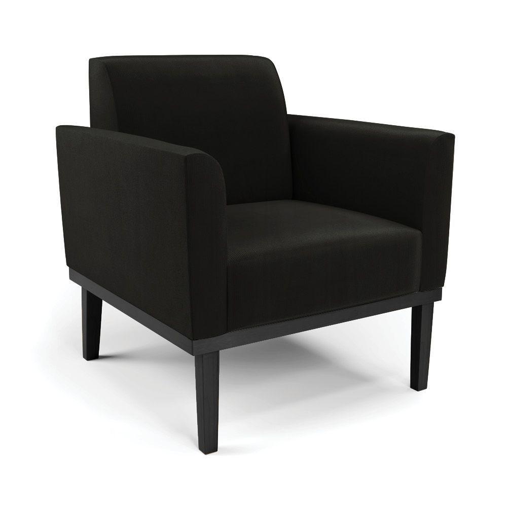 Sofá Namoradeira Com 2 Poltronas Base De Madeira Fixa Preto Marisa Suede Preto D03 - D'Rossi - 4