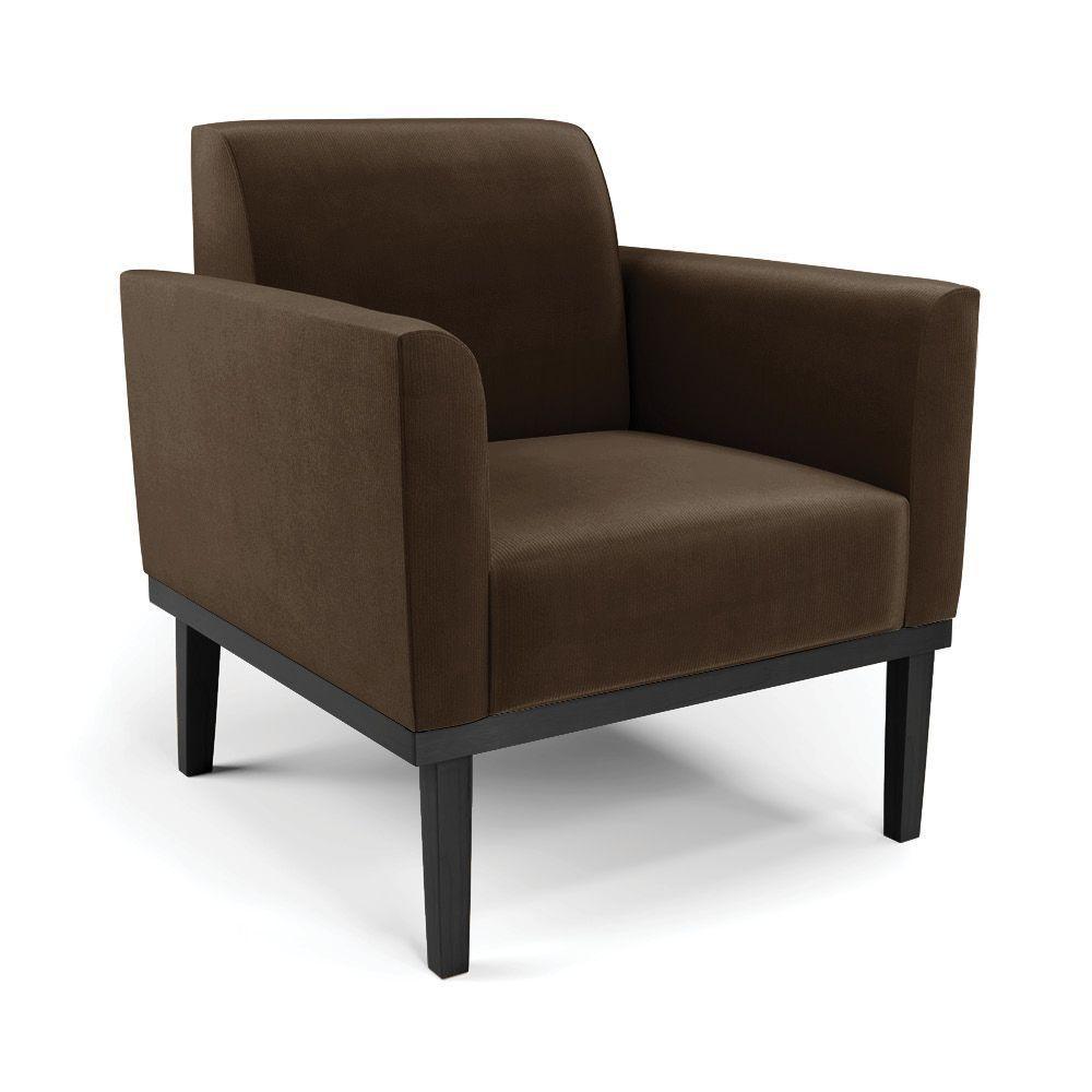 Sofá Namoradeira Com Poltrona Base De Madeira Fixa Preto Marisa Suede D03 - D'Rossi Marrom - 7