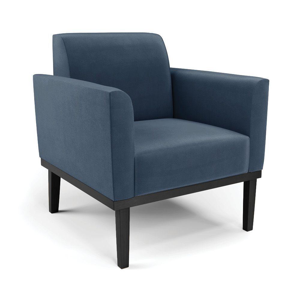 Sofá Namoradeira Com Poltrona Base De Madeira Fixa Preto Marisa Suede D03 - D'Rossi Azul Marinho - 10