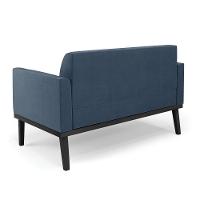 Sofá Namoradeira Com 2 Poltronas Base De Madeira Fixa Preto Marisa Suede Azul Marinho D03 - D'Rossi - 8