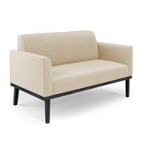 Sofá Namoradeira Com Poltrona Base De Madeira Fixa Preto Marisa Suede D03 - D'Rossi Bege - 7