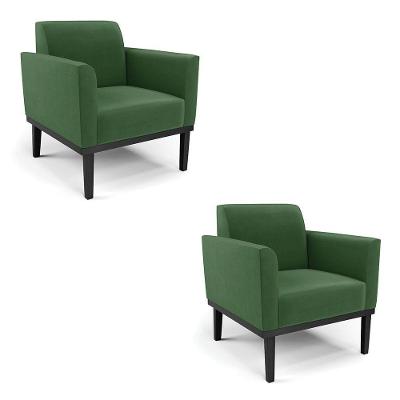 Kit 2 Poltronas Marisa Suede Verde Preto D Rossi