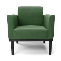 Kit 2 Poltronas Base De Madeira Fixa Preto Marisa Suede D03 - D'Rossi Verde - 7