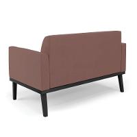 Sofá Namoradeira Com 2 Poltronas Base De Madeira Fixa Preto Marisa Veludo D03 - D'Rossi Rose - 11