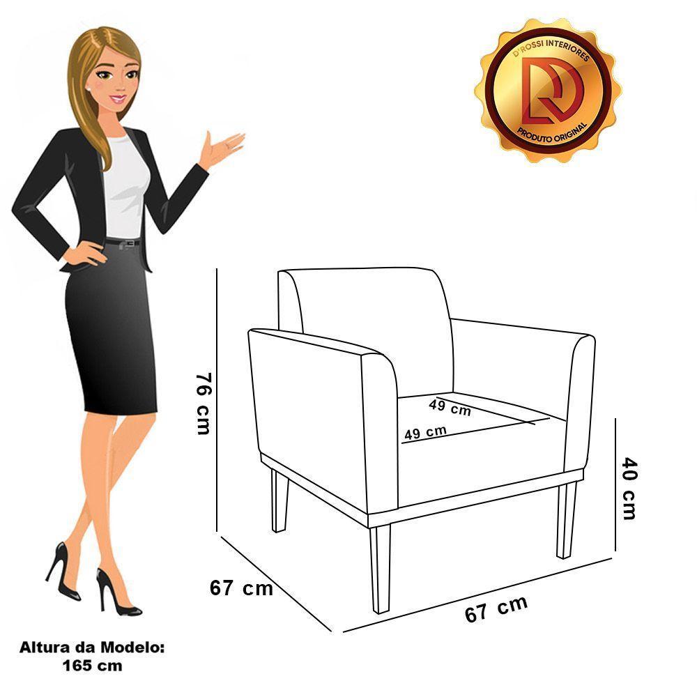 Sofá Namoradeira Com 2 Poltronas Base De Madeira Fixa Preto Marisa Suede D03 - D'Rossi Rose - 8