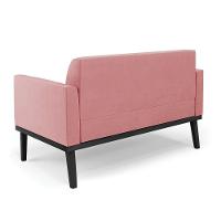 Sofá Namoradeira Com 2 Poltronas Base De Madeira Fixa Preto Marisa Suede D03 - D'Rossi Rose - 3