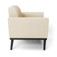 Poltrona Base De Madeira Fixa Preto Marisa Linho D03 - D'Rossi A19 Bege - 2