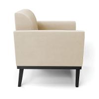 Kit 2 Poltronas Base De Madeira Fixa Preto Marisa Suede Bege D03 - D'Rossi - 11