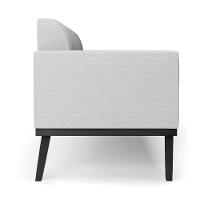 Sofá Namoradeira Base De Madeira Fixa Preto Marisa Linho D03 - D'Rossi A05 Cinza - 5