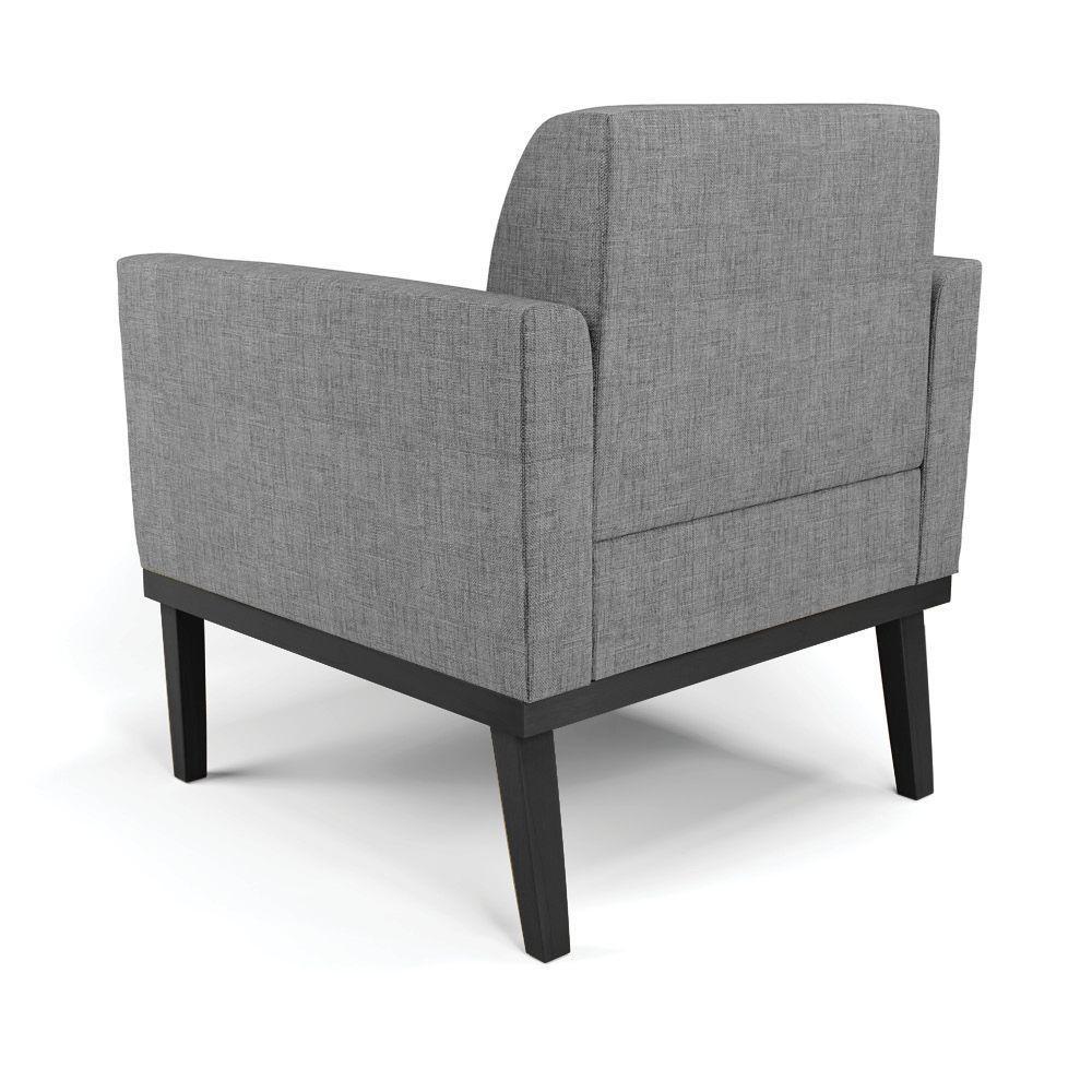 Poltrona Base De Madeira Fixa Preto Marisa Linho D03 - D'Rossi A26 Grafite - 6