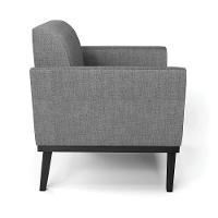 Poltrona Base De Madeira Fixa Preto Marisa Linho D03 - D'Rossi A26 Grafite - 5