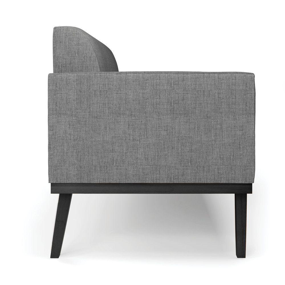 Sofá Namoradeira Base De Madeira Fixa Preto Marisa Linho D03 - D'Rossi A26 Grafite - 7