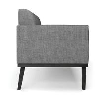 Sofá Namoradeira Base De Madeira Fixa Preto Marisa Linho D03 - D'Rossi A26 Grafite - 7