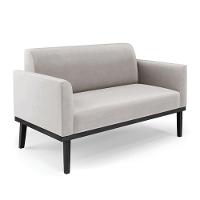 Sofá Namoradeira Com 2 Poltronas Base De Madeira Fixa Preto Marisa Veludo Cinza D03 - D'Rossi - 8