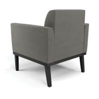 Kit 2 Poltronas Base De Madeira Fixa Preto Marisa Suede Grafite D03 - D'Rossi - 5