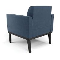 Kit 2 Poltronas Base De Madeira Fixa Preto Marisa Suede Azul Marinho D03 - D'Rossi