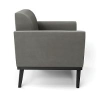 Kit 2 Poltronas Base De Madeira Fixa Preto Marisa Suede D03 - D'Rossi Grafite - 5