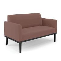 Sofá Namoradeira Com Poltrona Base De Madeira Fixa Preto Marisa Veludo D03 - D'Rossi Rose - 5