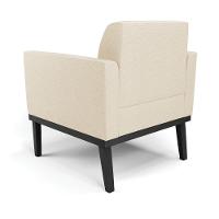 Kit 2 Poltronas Base De Madeira Fixa Preto Marisa Linho D03 - D'Rossi A19 Bege - 5