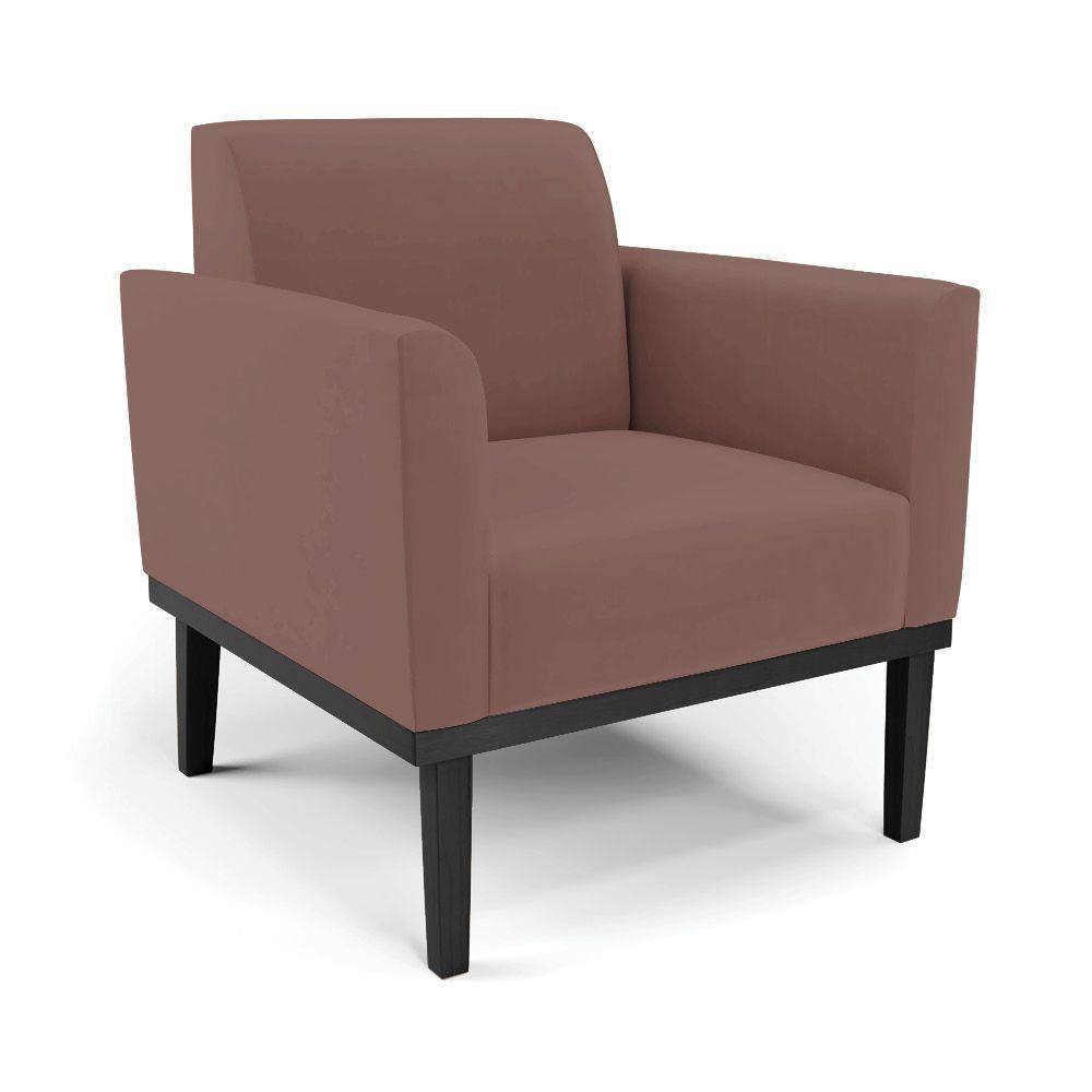 Sofá Namoradeira Com 2 Poltronas Base De Madeira Fixa Preto Marisa Veludo Rosê D03 - D'Rossi - 4