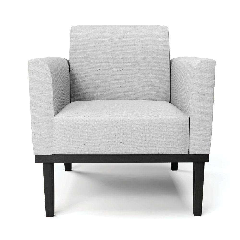 Kit 2 Poltronas Base De Madeira Fixa Preto Marisa Linho D03 - D'Rossi A05 Cinza - 5