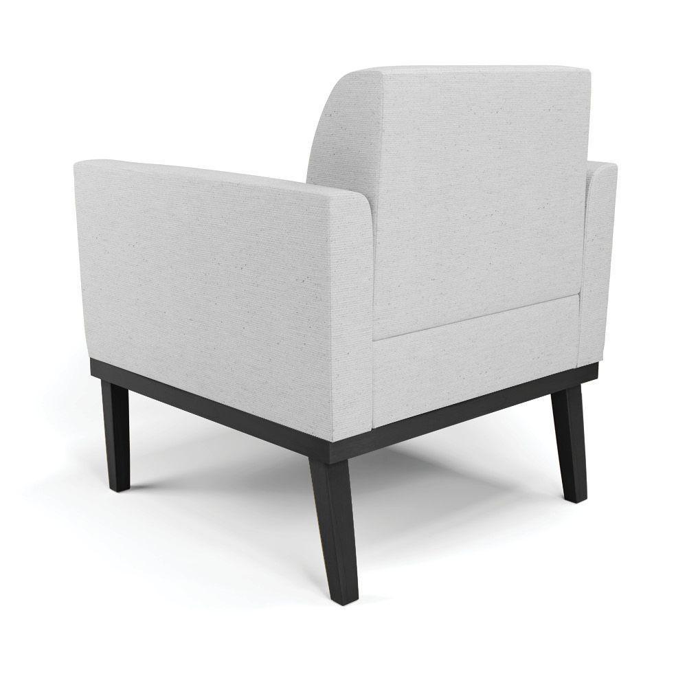 Kit 2 Poltronas Base De Madeira Fixa Preto Marisa Linho D03 - D'Rossi A05 Cinza - 6