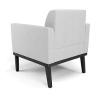 Kit 2 Poltronas Base De Madeira Fixa Preto Marisa Linho D03 - D'Rossi A05 Cinza - 6