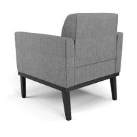 Kit 2 Poltronas Base De Madeira Fixa Preto Marisa Linho D03 - D'Rossi A26 Grafite - 3