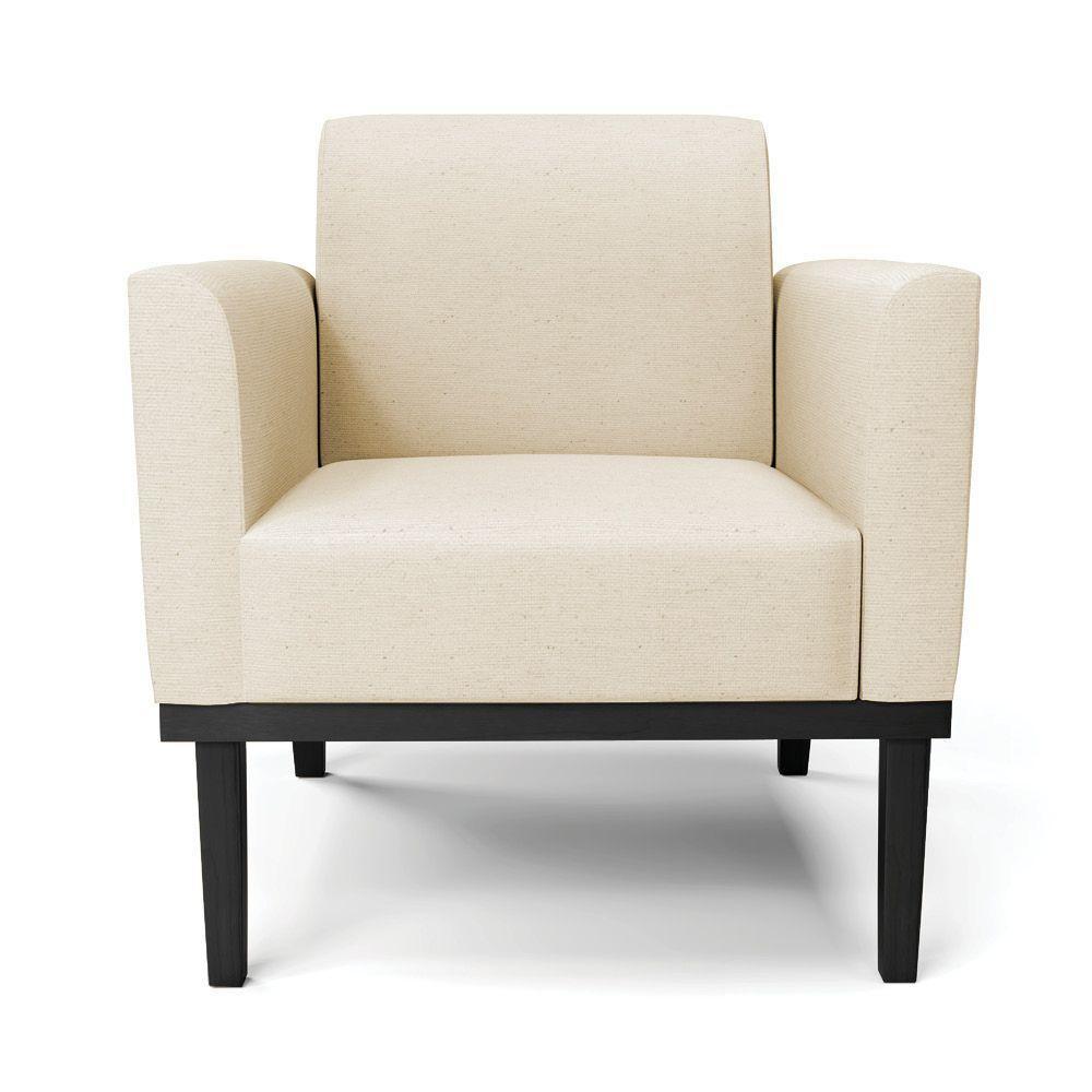 Sofá Namoradeira Com Poltrona Base De Madeira Fixa Preto Marisa Linho D03 - D'Rossi A19 Bege - 9