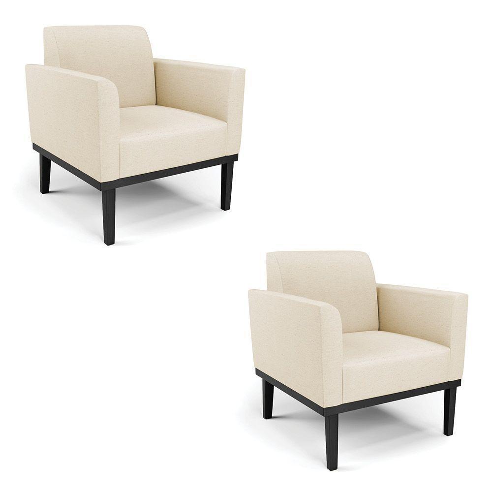 Sofá Namoradeira Com Poltrona Base De Madeira Fixa Preto Marisa Linho D03 - D'Rossi A19 Bege - 10