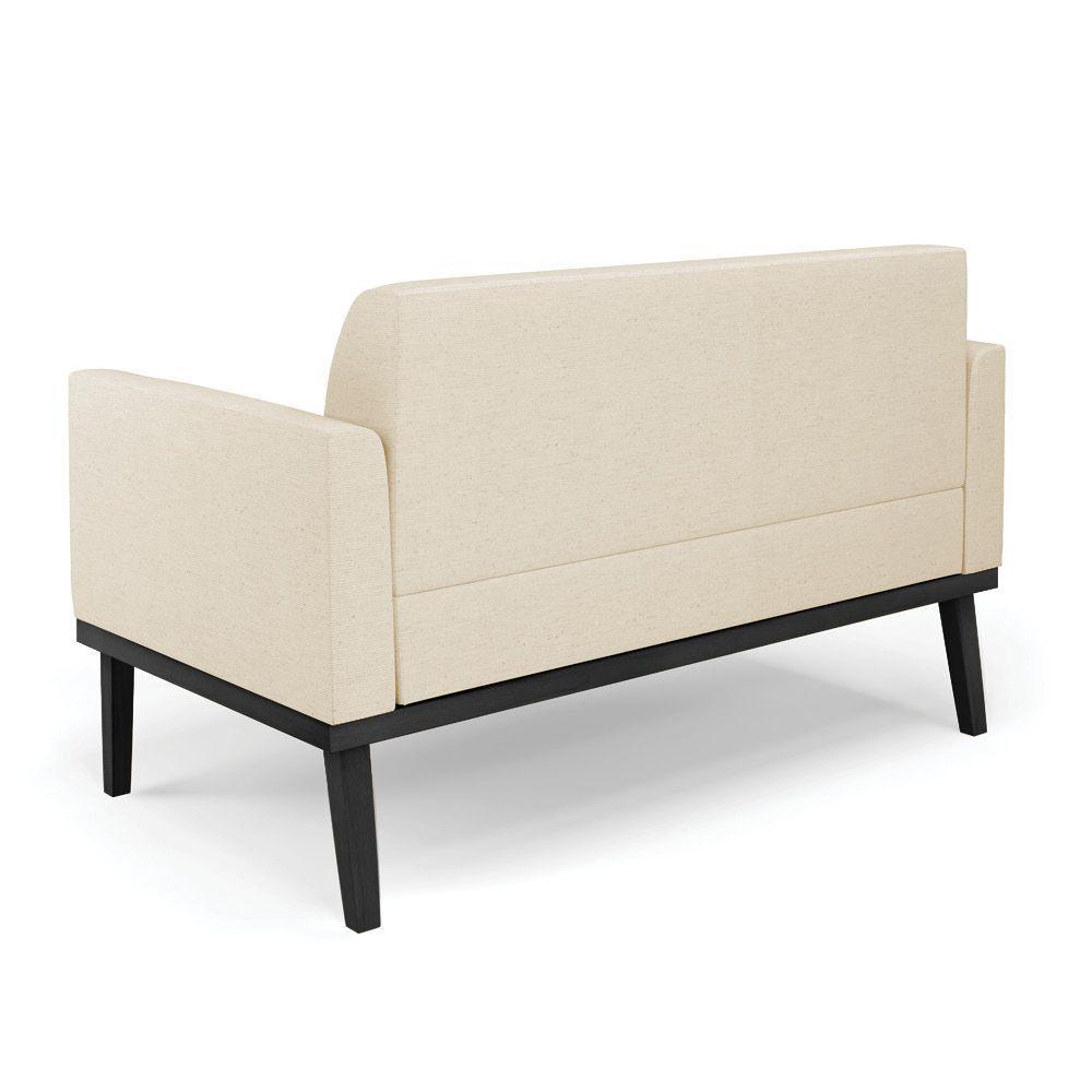 Sofá Namoradeira Com 2 Poltronas Base De Madeira Fixa Preto Marisa Linho D03 - D'Rossi A19 Bege - 5