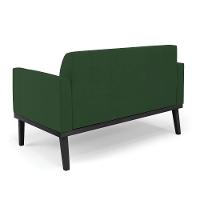 Sofá Namoradeira Com 2 Poltronas Base De Madeira Fixa Preto Marisa Veludo Verde D03 - D'Rossi - 5