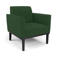 Sofá Namoradeira Com 2 Poltronas Base De Madeira Fixa Preto Marisa Veludo Verde D03 - D'Rossi - 7