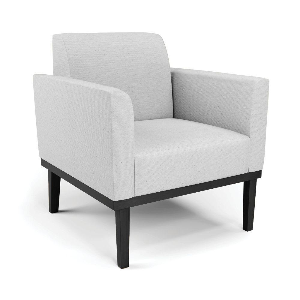 Poltrona Base De Madeira Fixa Preto Marisa Linho D03 - D'Rossi A05 Cinza - 1