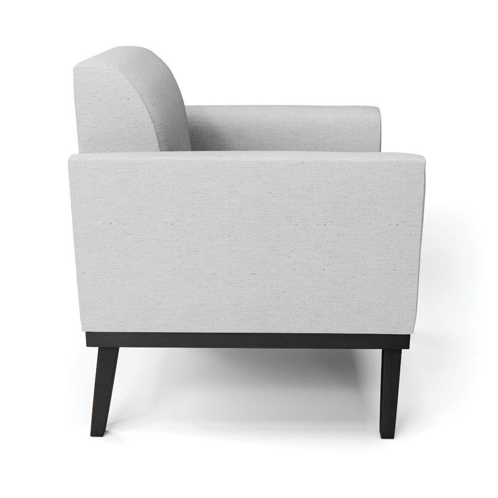 Poltrona Base De Madeira Fixa Preto Marisa Linho D03 - D'Rossi A05 Cinza - 6